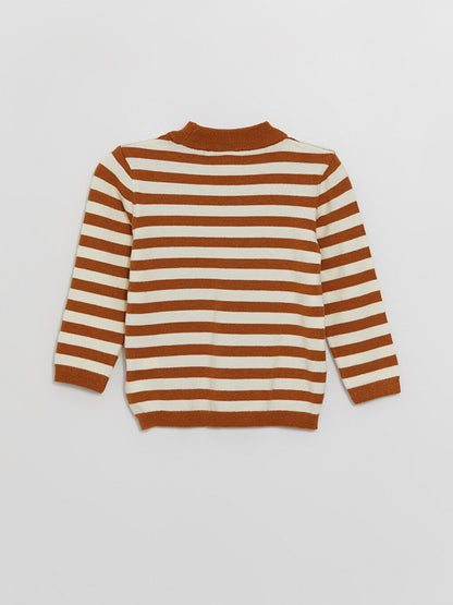 Half Turtleneck Striped Baby Boy Knitwear Sweater