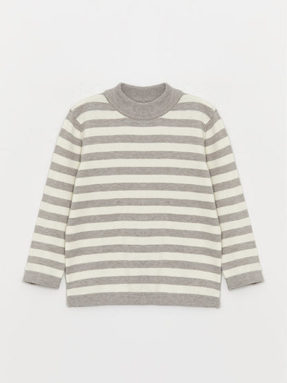 Half Turtleneck Striped Baby Boy Knitwear Sweater