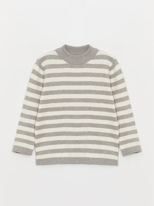 Half Turtleneck Striped Baby Boy Knitwear Sweater