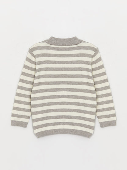 Half Turtleneck Striped Baby Boy Knitwear Sweater