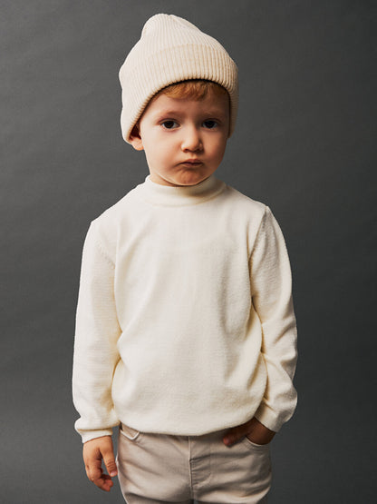 Half Turtleneck Basic Baby Boy Knitwear Sweater