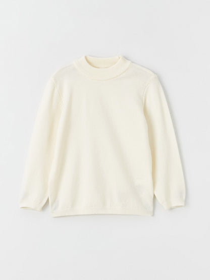 Half Turtleneck Basic Baby Boy Knitwear Sweater