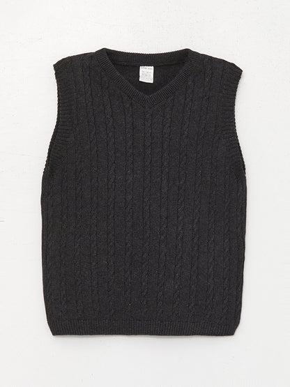 V-Neck Basic Baby Boy Knitwear Sweater