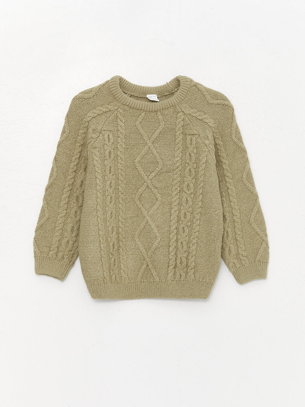 Crew Neck Self-Patterned Baby Boy Knitwear Sweater