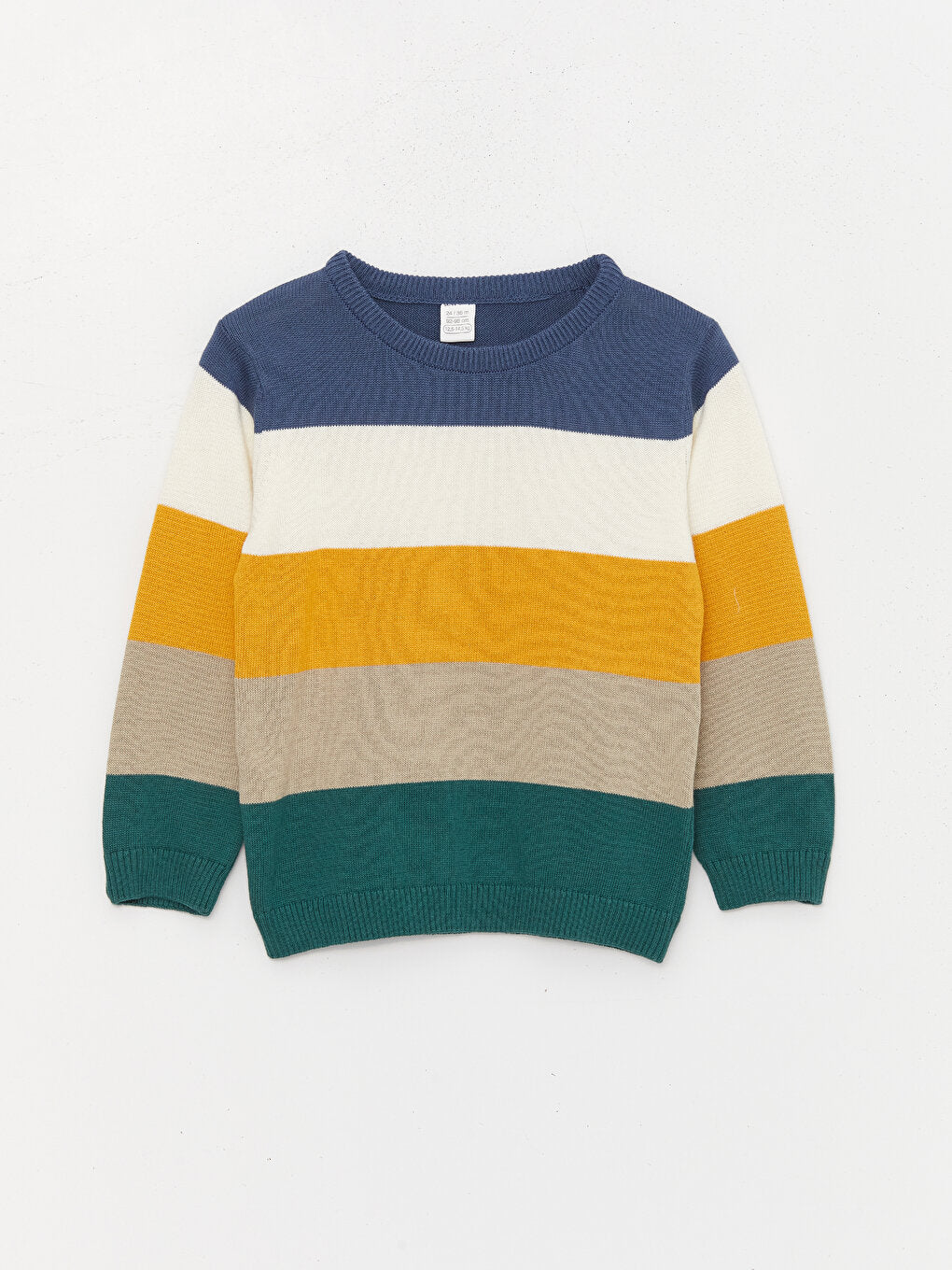 Crew Neck Long Sleeve Color Block Baby Boy Knitwear Sweater