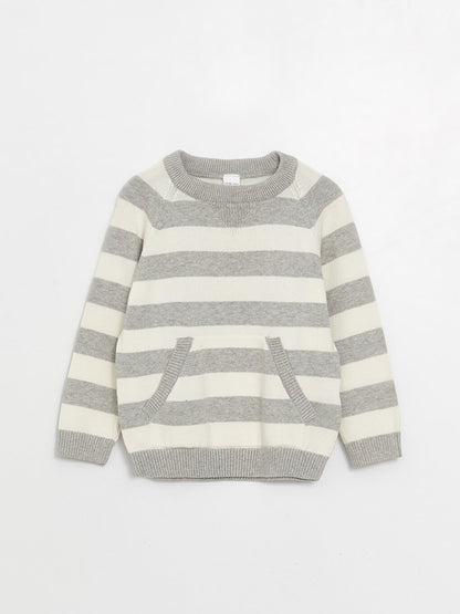 Crew Neck Striped Baby Boy Knitwear Sweater