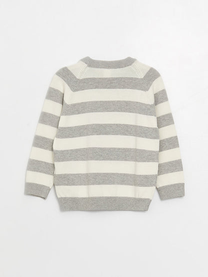 Crew Neck Striped Baby Boy Knitwear Sweater