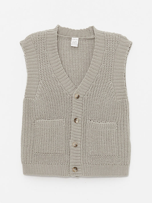 V-Neck Baby Boy Knitwear Vest