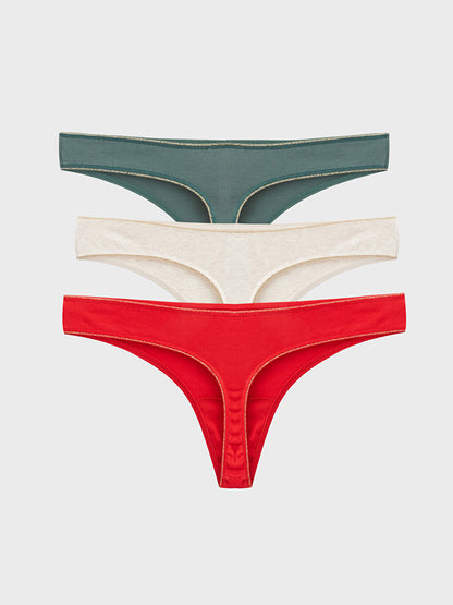 Plain Thong Panties 3 Pack