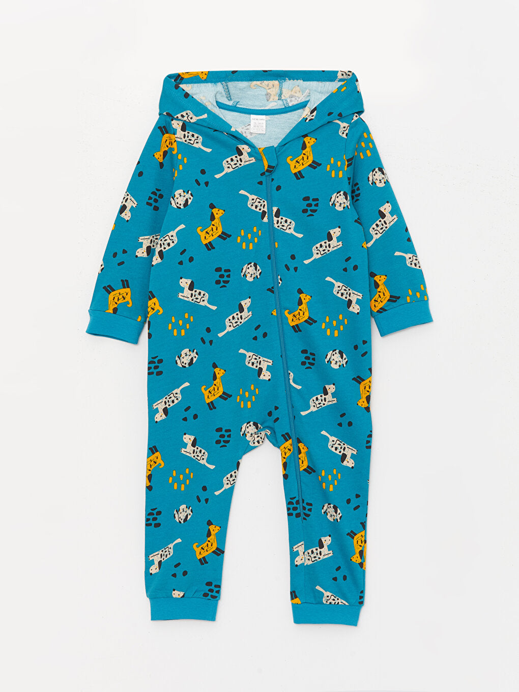 Hooded Long Sleeve Patterned Baby Boy Jumpsuit