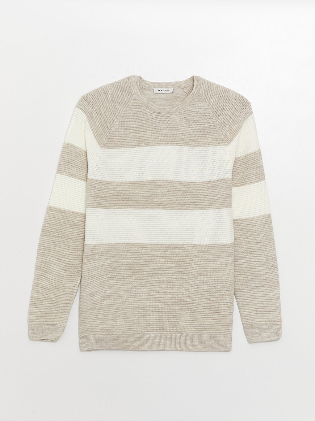 Crew Neck Long Sleeve Color Block Men's Knitwear Sweater