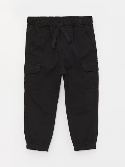 Basic Baby Boy Trousers with Elastic Waist