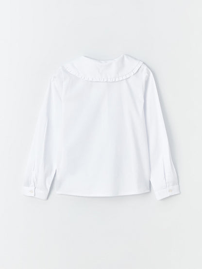 Baby Collar Basic Long Sleeve Girl's Shirt