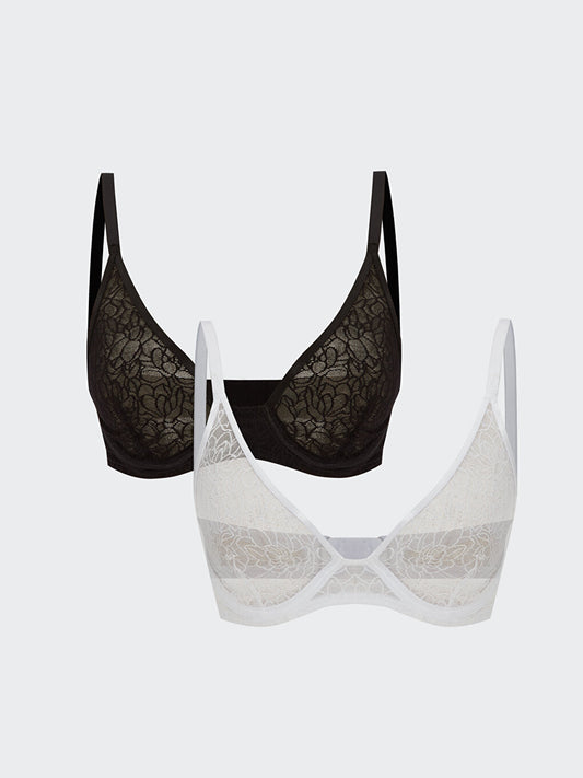 Underwire Unpadded Lace T-Shirt Bra Pack of 2