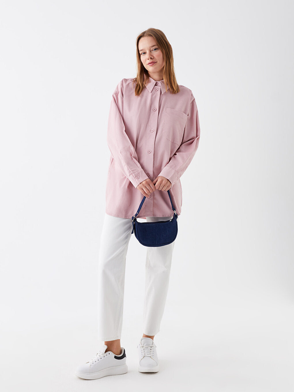 Plain Long Sleeve Women's Shirt Tunic