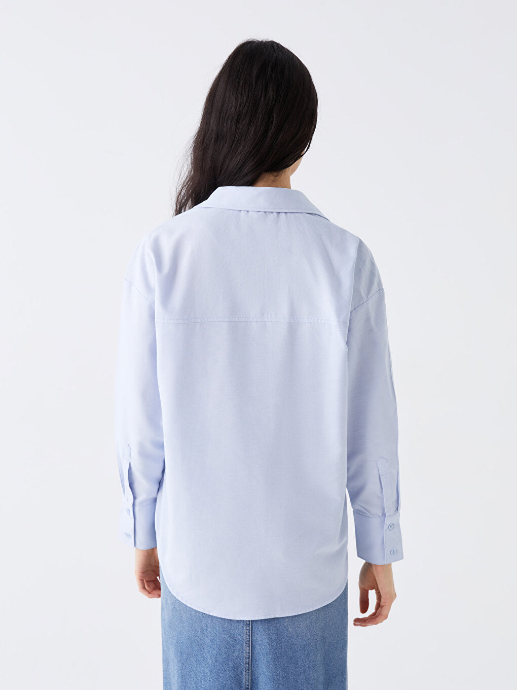 Plain Long Sleeve Oversize Women's Shirt