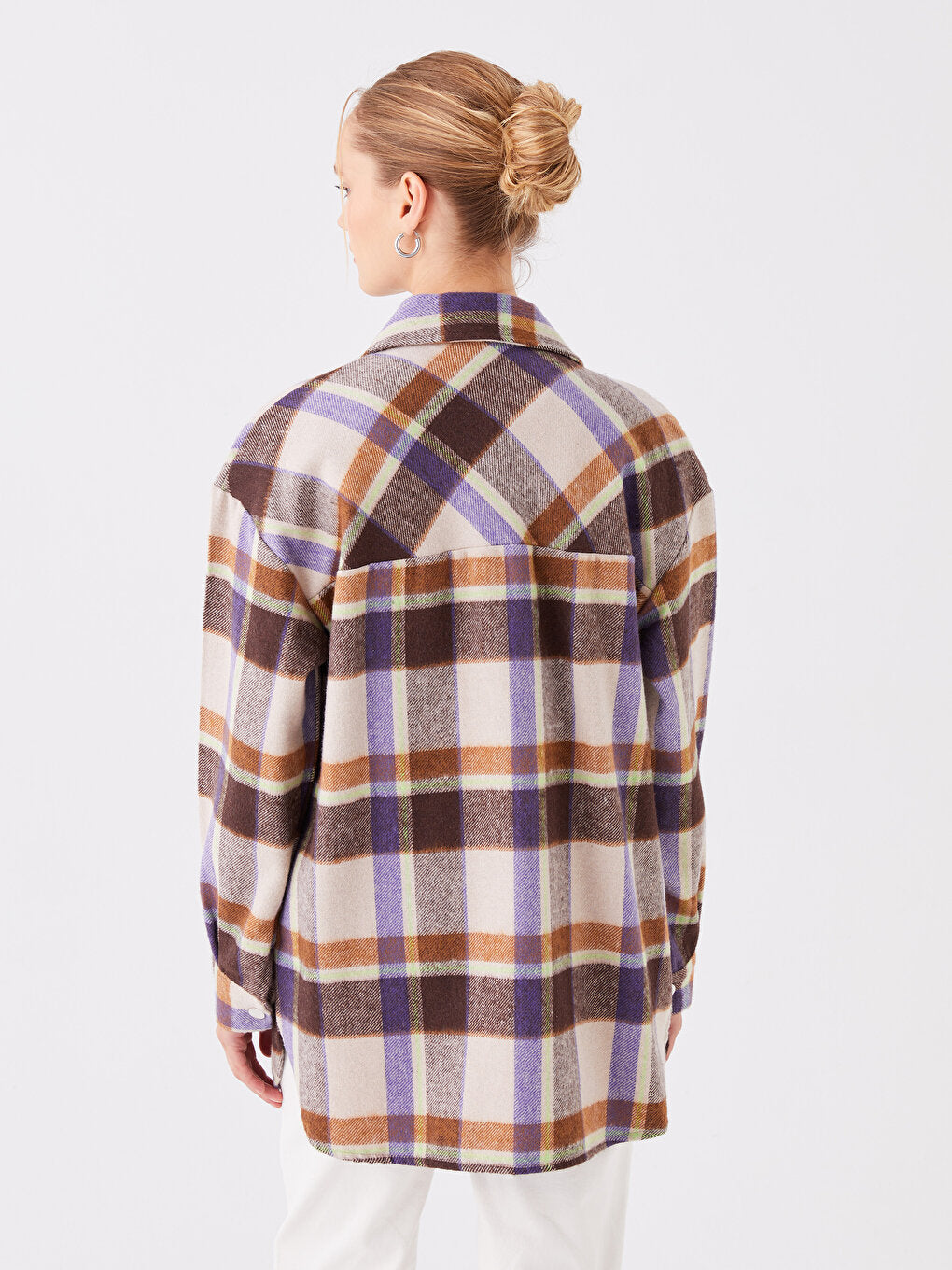 Plaid Long Sleeve Oversize Women's Lumberjack Shirt Jacket