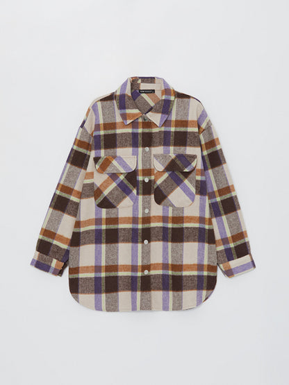 Plaid Long Sleeve Oversize Women's Lumberjack Shirt Jacket