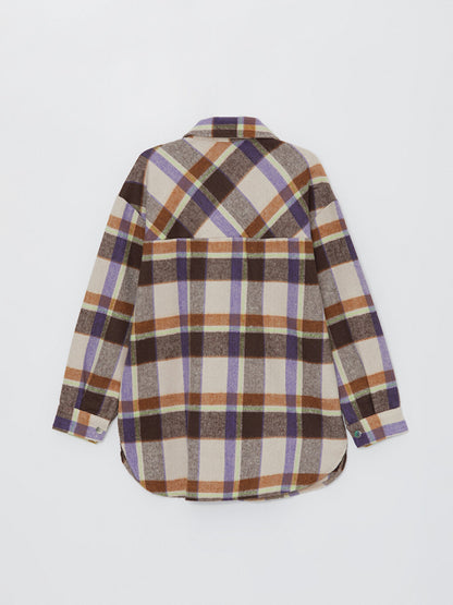 Plaid Long Sleeve Oversize Women's Lumberjack Shirt Jacket