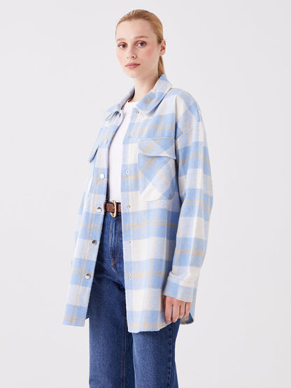 Plaid Long Sleeve Oversize Women's Lumberjack Shirt Jacket