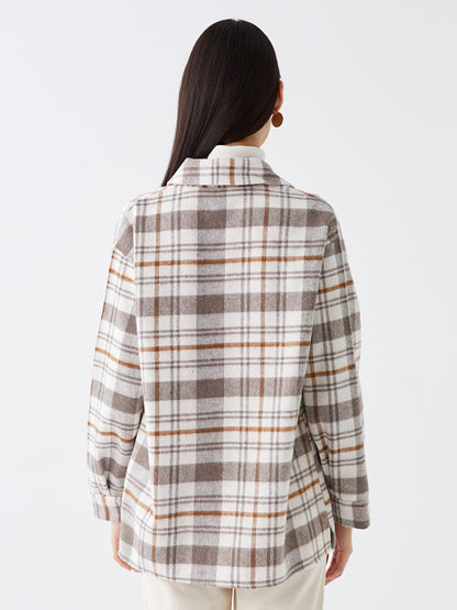 Plaid Long Sleeve Oversize Women's Lumberjack Shirt Jacket