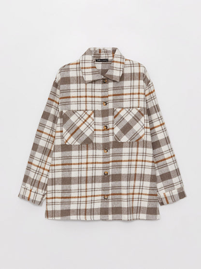 Plaid Long Sleeve Oversize Women's Lumberjack Shirt Jacket