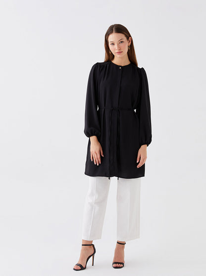 Crew Neck Plain Long Sleeve Women's Tunic