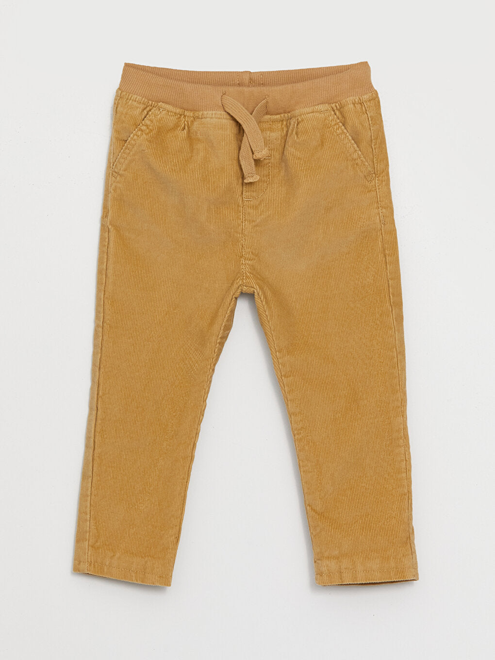 Basic Velvet Baby Boy Trousers with Elastic Waist