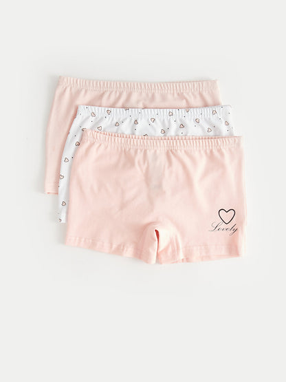 Printed Cotton Girl's Boxer Set of 3