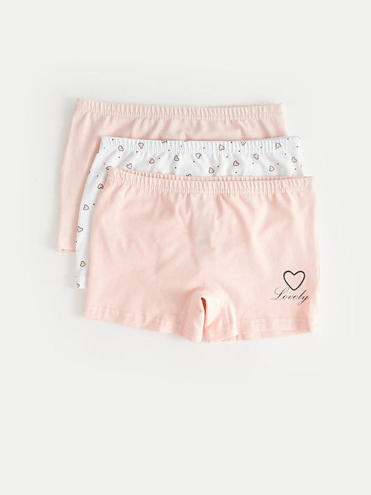 Printed Cotton Girl's Boxer Set of 3