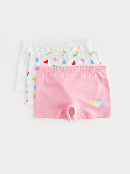 Printed Cotton Girl's Boxer Set of 3