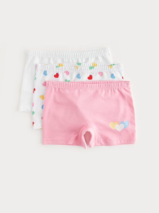 Printed Cotton Girl's Boxer Set of 3