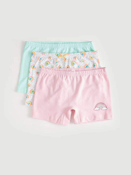 Printed Cotton Girl's Boxer Set of 3