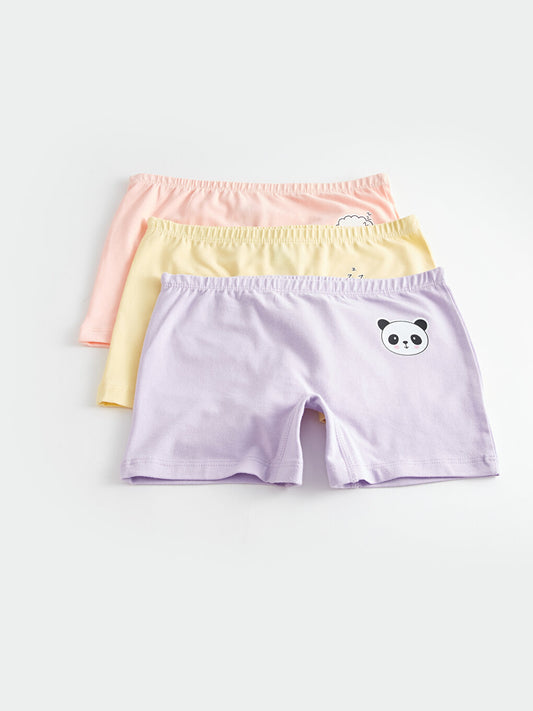 Printed Cotton Girl's Boxer Set of 3