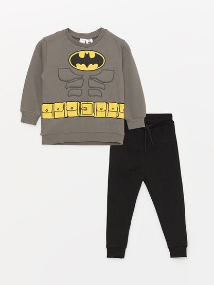 Crew Neck Long Sleeve Batman Printed Baby Boy Costume