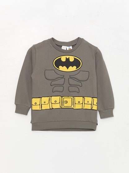 Crew Neck Long Sleeve Batman Printed Baby Boy Costume