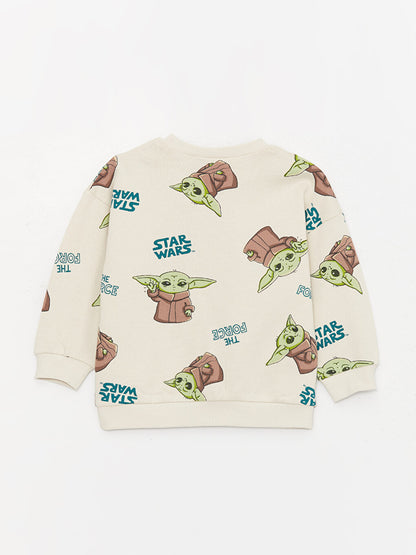 Crew Neck Star Wars Printed Baby Boy Sweatshirt and Sweatpants Set