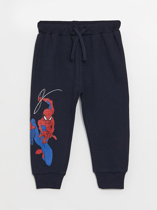 Elastic Waist Spiderman Printed Baby Boy Tracksuit Bottom