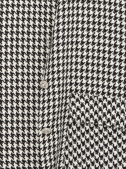 Houndstooth Patterned Long Sleeve Girl's Shirt Jacket