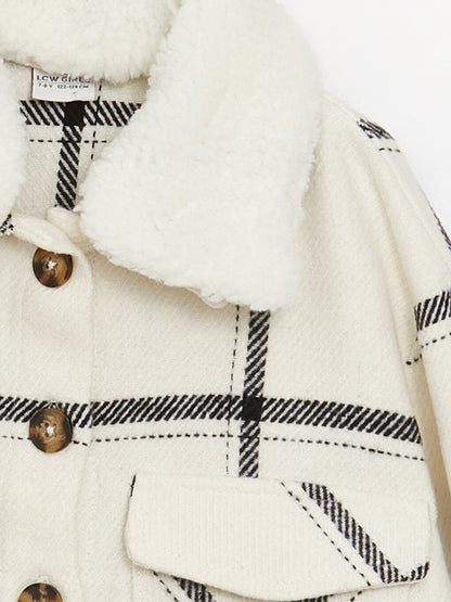 Fur Collar Plaid Girl's Shirt Jacket