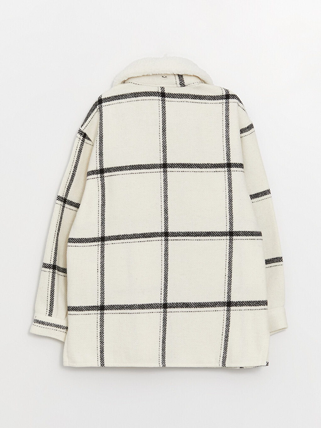 Fur Collar Plaid Girl's Shirt Jacket