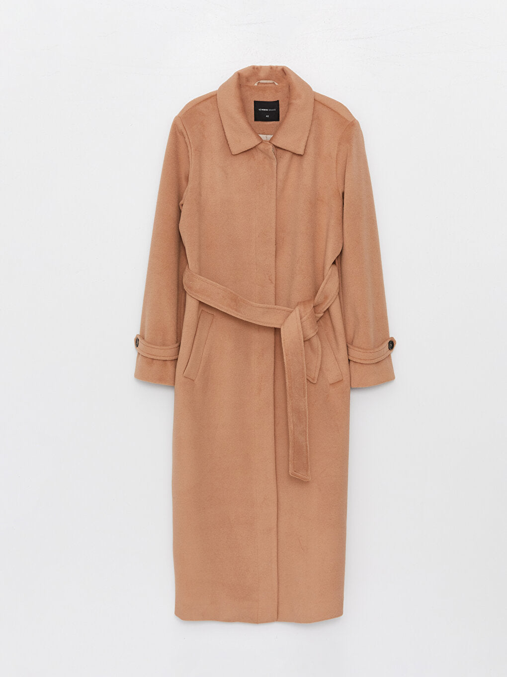 Women's Shirt Collar Plain Cuff Coat