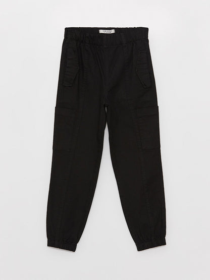 Girls' Cargo Pants with Elastic Waist