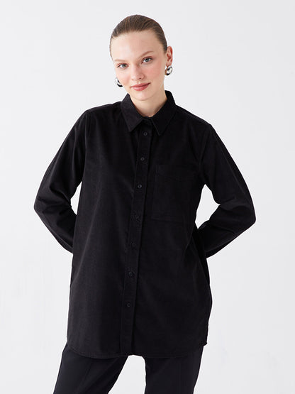 Plain Long Sleeve Women's Shirt Tunic