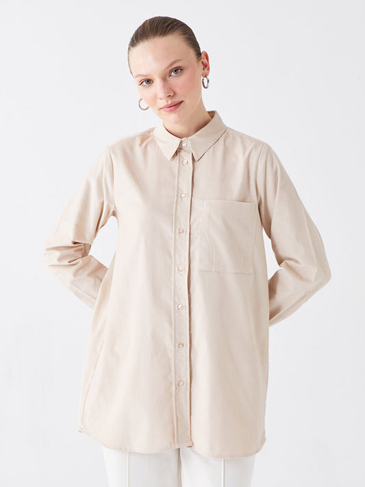 Plain Long Sleeve Women's Shirt Tunic