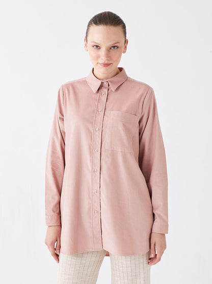 Plain Long Sleeve Women's Shirt Tunic