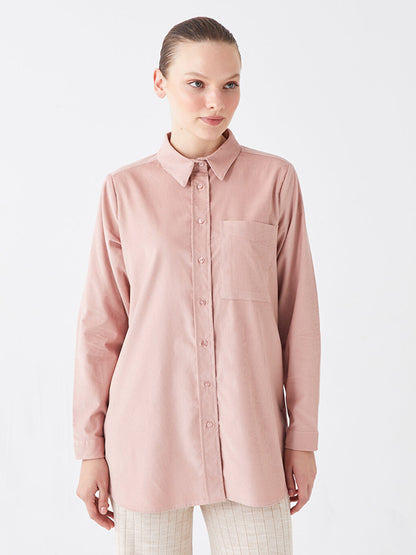 Plain Long Sleeve Women's Shirt Tunic