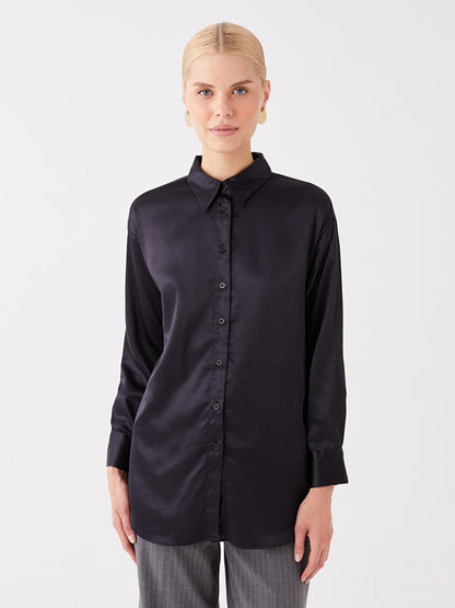 Plain Long Sleeve Women's Shirt Tunic