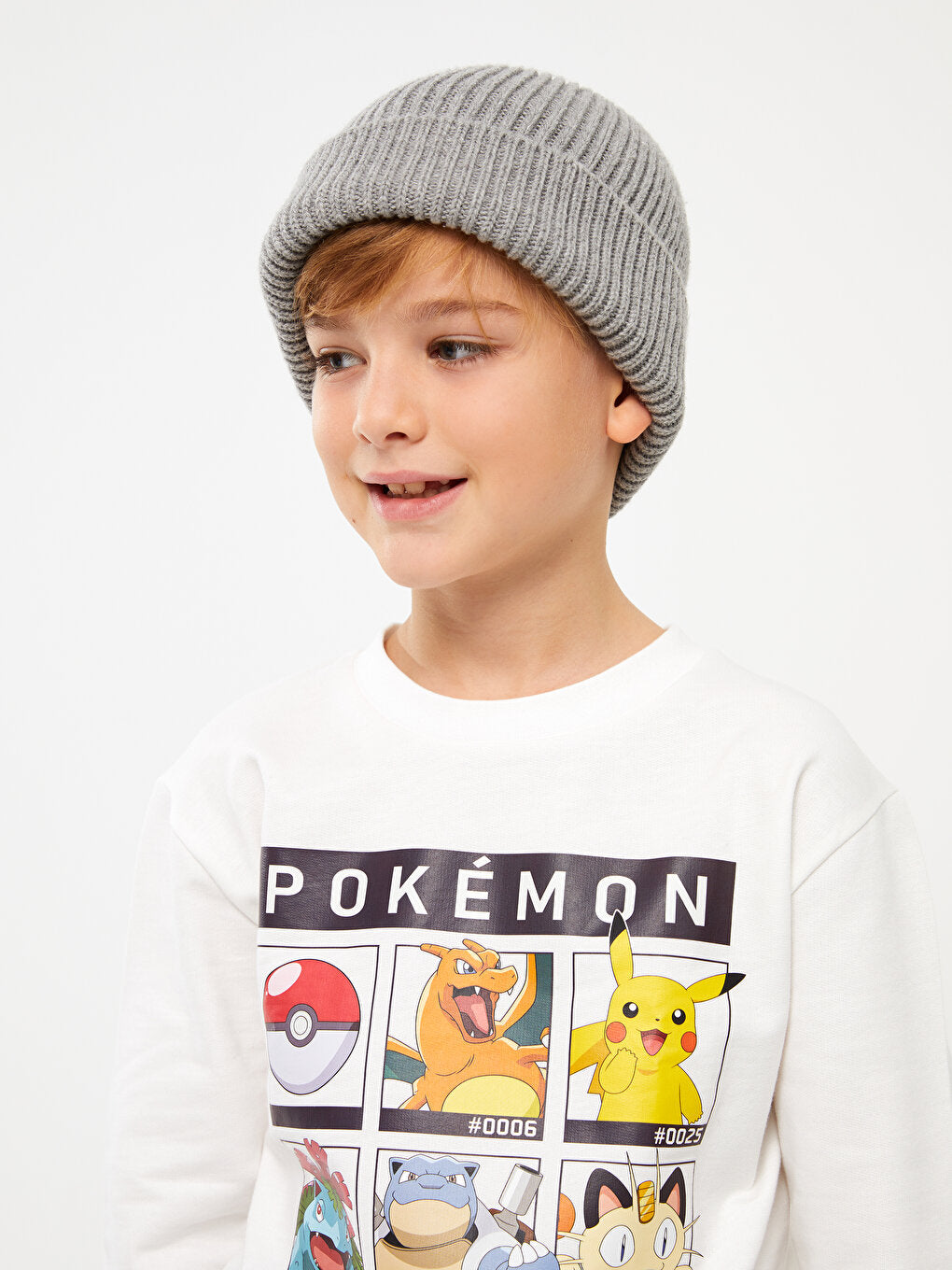 Crew Neck Pokemon Printed Long Sleeve Boy's Sweatshirt