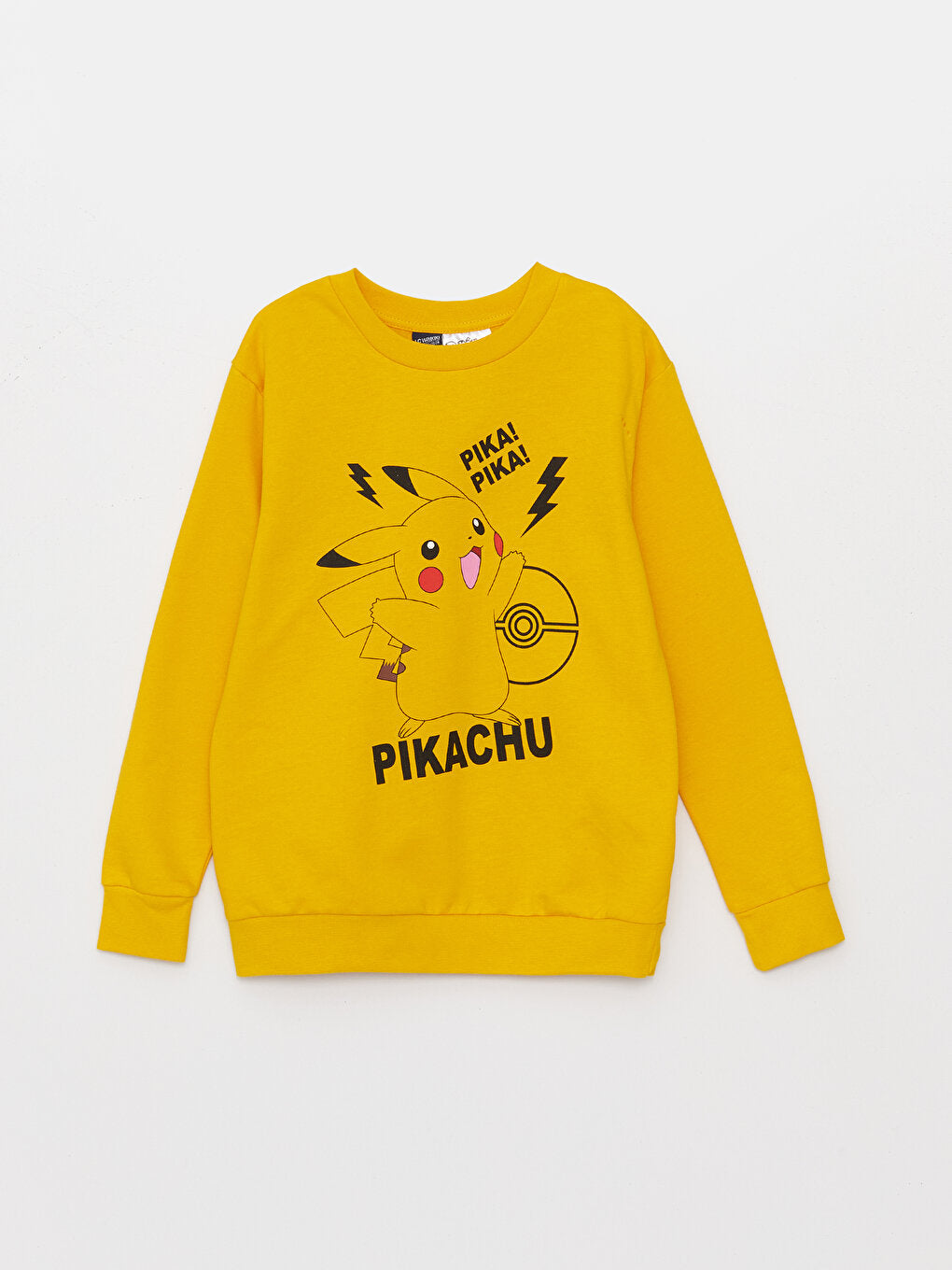 Crew Neck Pikachu Printed Long Sleeve Boy's Sweatshirt